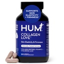 HUM Collagen Love Skin Supplement, Collagen Peptides Kapselit hyaluronihappoa ja C-vitamiinia, tukee yrityksen ihoa ja auttaa minimoimaan ikääntymisen merkkejä, täydentää naisille ja miehille, 90 kapselia