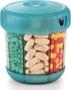 Erittäin suuri täydentää Järjestäjä XL 7 Suuret Osastot, TPU Soft Lid Helppo ladata ja käyttää pilleri Dispenser, 1 kuukausi Jumbo Vitamiinin haltija Lääkevarasto