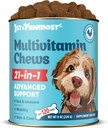 21-in-1 Dog Multivitamiini - Koiran vitamiineja ja lisäravinteet Senior koirille ja pentuja - Multivitamiini koirille iholle, turkki, sydän, immuuni tuki - koiran Multivitamiinit purra yhteisen tuen - 120kpl