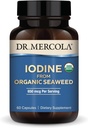 Dr. Mercola Jodi Organic Seaweed, 650 mikrog per Serving, 30 tarjoilua (60 kapselia), ravintolisä, kilpirauhas- ja energiatuki, ei-GMO, USDA Organic