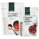 Natural Force Clean, Grass Fed Collagen Peptides + Chocolate Organic Whey Protein Bundle .
