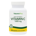Natures Plus C-vitamiini - 1000 mg askorbiinihappo, 90 kasvissyöjän kapselit - High Potency Vascular & Immune Support Supplement, antioksidantti - maissivapaa, gluteeniton - 90 tarjoilua