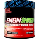 EVL Ultimate Pre Treenout Powder - Thermogenic Fat Burner Preworkout Powder Drink for Lasting Energy Focus and Stamina - ENGN Shred Intense Fat Burning Creatiini Free Preworkout Drink - Cherry Limeade