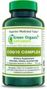 Green Organic Supplements Coq 10 Complex, Ubikinoni, 90 VCaps, korkea imeytyvä, ei-GMO, Gluteeniton (yksinkertainen)