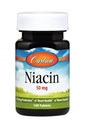 Carlson - Niacin, 50 mg, tukee kolesteroliaineenvaihduntaa, energiantuotantoa, sydämen terveyttä, hermojen toimintaa, 100 tablettia