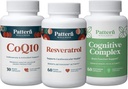 Pattern Wellness Terve ikääntyminen Bundle - CoQ10, Resveratrol, Cognitive Complex - edistää ajatonta terveyttä ja hyvinvointia - 3 Pack, kaikki luonnolliset, Vegan-ystävällinen Formula