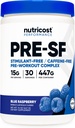 Nutricost Stimulant Free Pre-Workout, 30 tarjoilua (sininen vadelma) - Kofeiiniton, ei-GMO, Gluteeniton
