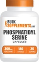 BulkSuplements.com Fosfatidyyliseriinikapselit - Fosfatidyyliseriini Supplement, Fosfatidyyliseriini 300mg - Lähde soijasta, 6 kapselia per Serving, 180 kapselia (Pack of 1)