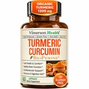 Turmeeric Curcumin Supplement - 1200 mg Organic Turmeric + Tumeric Extract (95% Curcuminoids) for Joint Support & Ruoansulatuskanavan terveys - Turmeeric Supplement - Pure Curcumin with Black Pepper - 60 kapselia