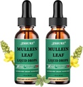 (2 pakkaus) Mullein Drops for Keuhkot - Mullein Leaf Extract - Valmistettu Isossa-Britanniassa - Tincture Tuki hengitysteiden terveys, Lung Detox, Bronchial Cleanse -Liquid Drops 5X Vahvempi kuin Mullein Tea, Pills