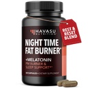 Night Time Fat Burner Kapselit miehille ja naisille - ruokahalua Suppressant laihtuminen valkoinen munuais Bean - 60 Count - Aineenvaihdunta Booster melatoniini uni tuki - 2-kuukautinen tarjonta