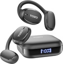 TOZo OpenEgo Avaa korvakuulokkeet Bluetooth kuulokkeet, 80Hrs Playtime Wireless korvakorut Earhooks, Digital Display, 32 EQ Modes, selkeä puhelu, Mukava käyttää, hiki-Proof Running harjoitus Musta