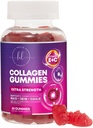 Collagen Peptides Gummies 2500 mcg Biotin - Hydrolysed proteiini tyyppi I & III Multi Collagen täydentää C-vitamiinia & Sinkki - Tuki hiukset, iho, kynnet, maukas Pomegranaatti maku - 60 Gummies