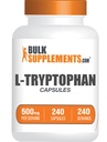 BulkSupplements.com L-Tryptophan kapselit - Tryptophan täydentää, L-Trptophan 500 mg - Aminohappo täydentää, Gluteeniton - 1 kapseli per tarjoilu, 240 kapselia (pakkaus 1)