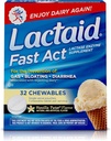 Lactaid Fast Act Laktoosi-intoleranssi Pureskelee laktaasi-entsyymeillä, Vanilla Twist, 32 Pks 1-ct.