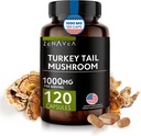 Turkey Tail Mushroom Capsules Immuunijärjestelmän tuki, antioksidantti ja digestiivinen ominaisuudet - sieniä täydentää 1000 mg - 120 kapselia - vastaa 15 000 mg Organic Turkey Tail
