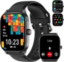 Smart Watch for Women (Vastaus/Make Call), Smart Watches with Heart Rate/SpO2/Sleep/Stress Monitor, IP68 Waterproof Activity Tracker for Android iPhone, 100+ Urheilu Fitness kellot (musta, 1,85")