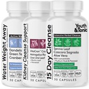 Youth & Tonic Complete Multi-Organic Detox Support 15 Day Colon Cleanser & Gut Detox, Munuaisten puhdistus, vesitasapaino & maksan terveys, 90 pillereitä naisille ja miehille