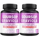 Soursop Graviola-kapselit, joissa on vanilja, kurkuma ja enemmän - 120 kapselia 4 kuukauden ajan (Pakki 2)