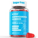 Sokeriton Ashwagandha Gummies - magnesium Glycinate, Rhodiola Rosea, Sinkki, sitruuna Balm, B6 - Rentoutumistuki, Natural Zzz, Stamina, energia miesten naiset - 60 kreivit