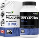 Renew Actives Melatoniini 10 mg per tarjoilu ... Edistää syvempää, pidempää ja ihanteellista unihoitoa, Jet Lag & to Reset Your Sleep Cycle - Made in Canada - 180 tablettia