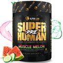 AAKKOSELLINEN LION Superhuman Pre Treenout Powder, Beta Alanine, L-Taurine & Tri-Source Kofeiini kestävä energia & Focus, typpioksidi & Sitrulli Pumpulle (21 tarjoilua, lihasmelonia)