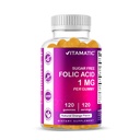 Vitamatic Folic Acid Gummies 1000 mcg (1 mg) - Essential Prenatal Vitamiines for äiti & Baby - vitamiini B9-120 Vegaani Gummies (1)