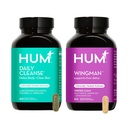 HUM Täysi ihon ja maksan terveys täydentää ravitsemus, siiveke ja Daily Cleanse Green Detox & Milk Thistle ihonhoito tuki ja maksan terveys, 2 Pack Bundle, 60 vegan kapselia