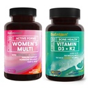 BioEmblem-vitamiini D3 K2 (5000 IU ja 200 mikrog) ja naisten monivitamiini
