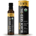 RAWYA Black Seed Oil - suodattamaton - Full Spectrum - 8,4 fl oz -Organic Cold-Pressed, Nigella Sativa - USDA Organic - Natural Supplement - Black Cumin Seed Oil - Vahva Maku ja korkea pitoisuus - lasipullo