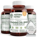 Luonnollinen Nutra kelated kalsium Magnesium 1000/500 mg lisäravinteet Plus betaiini HCL - kelated Cal Mag parantaa luun tihentymistä, tukee lihasten, hampaiden, sydän- ja verisuonitautien ja hermoston terveyttä, 250 vegaanitablettia