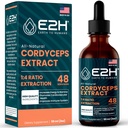 Cordyceps Mushroom Supplement - Nopeampi imeytyminen kuin Cordyceps Sieni kapselit tai jauhe - Meidän Cordyceps Extract Mainostaa energiaa ja kestävyyttä tuki - Sieniuute - 2 Fl Oz E2H