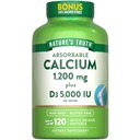Nature's Truth Absorbable Calcium 1200 mg D3-vitamiini 5000 IU ... 120 Softgels... Kalsiumkarbonaatti...