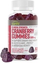 Clinical Strength Cranberry Gummies 500mg - Virtsateiden tuki Terveys naisille ja miehille - Antioksidantti Superfood puhdistaa & suojaa - Cran d'Or Cranberry Powder täydennysosa (60 Gummies)