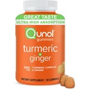 Qunol Turmeric ja inkivääri Gummies - Joint Support Supplement Ultra High Absorption, 90 Count Vegan ja Gluteenittomia Gummies
