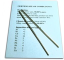 Kolloidinen Silver Generator Wire taattu 99.99% Pure - Set of (2) 4" Electrode Rods 12-Gauge (0,08 in. / 2.06 mm) kanssa Certificate of Compliance / Complete Chemical Analysis of Alloys