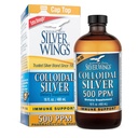 Luonnollinen polku Silver Wings Kolloidinen Hopea 500ppm (2 500 mcg) Immuunituki täydentää 16 fl. oz.