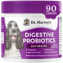 Dr. Harvey's digestiivinen probiootti pehmeät purut koirille, 9 Probiootit Gut Health, ripuli ja Bowel tuki, maapähkinävoi maku (90 purukumia)