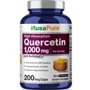 NusaPure Quercetin 1000mg - 200 Kasviskapselit (ei-GMO, Vegan, kasvissyöjä) Bioperine