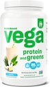 Vega Protein and Greens Protein Powder, Vanilja - 20g Kasviperäistä proteiinia Plus Kasviksia, Kasviksia, Ei GMO, Pea Protein for Women and Men, 1,9lbs
