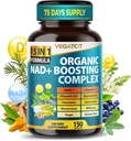 VEGATOT NAD+ Boosting Complex - NAD täydentää naisille ja miehille 15-in-1 Formula Resveratrol Turmeric Quercetin Rosemary Bilberry Sage vihreä tee