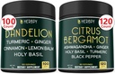 Bundle 6in1 Voikukka täydennysosa & 6in1 Citrus Bergamot täydennysosa - Tuki rentoutuminen, sydän, ruoansulatus Terveys ja immuuni