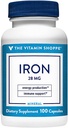 Vitamiini shoppe rautaa 28G, hyvin absorbed muotoja rautaa, tukee immuuni terveyttä ja energiaa tuotanto, Essential Mineral, kerran päivässä (100 kapselia)