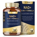 Totaria NAD Supplement for Women Miehet, joilla on nikotiiniamidi ribosidiresveratrol, Quercetin, Betaine Boost NAD+ Tasot NAD Plus täydentää anti ikääntymistä, energiaa, immuuni, Focus 120 kapselia