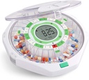 Live Fine 28-päivä automaattinen pilleri Dispender Frosted Lid kanssa päivitetty LCD näyttö ja avain lukko, ääni & valo fluoresoi, lääkkeet, vitamiinit, lisäravinteet & lisää