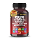 Coenzyme Q10 (ubikinoni) Punainen riisi Hawthorn Omega 3 C-vitamiini Niasiini Sinkki K2-150 kapselit