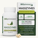 BiOptimizers MassZymes - täydellinen digestiivinen Entsyymien täydentää Gut Health - turvotusta helpotus miehille ja naisille - Lipase Amylase Bromelain Dgestive Enzymes (250 kapselia)