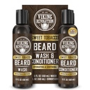 Viking Revolution Parta Pesu- ja partahoitoaine miehille Argan Oil ja Jojoba Oil - Parta Pehmentäjä ja vahvistaa Parta hoito Parta Shampoo ja hoitoaine partaöljy (5oz, makea tupakka)
