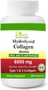 Hydrolysoitu kollageeni Naudan tyyppi 1 & 3 6000 mg Tarjoilu 250 tablettia Ruoho Soseutettu gluteeniton