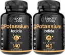 Terveyden annos Kalium + Iodide (KI) Tabletit 130 mg 140 tablettia Kilpirauhasen tuki -, selleriaineenvaihdunta - ja elektrolyyttitasapaino -, ei- gammaglutamaatti -, gluteeniton, GMP-sertifioitu, 2 tabletin pakkaus